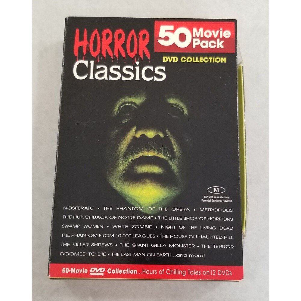 Horror Classics 50 Movie Pack Box Set 12 Disc DVD Mill Creek